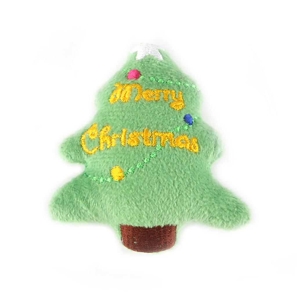 Soft Plush Toy Christmas Theme Adorable Fine Sewing Bite Resistant Stuffed Toy for Pets Type 5
