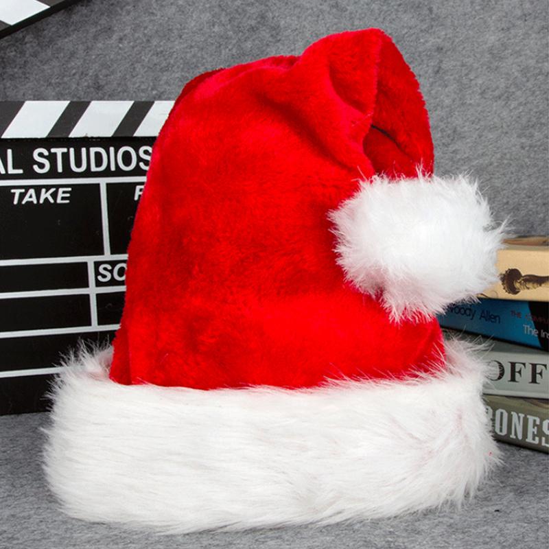 Santa Claus vianočné čiapky Nový rok Hrubý plyšový klobúk Dospelí Detský klobúk Vianočné ozdoby na doma Vianočné darčeky Teplá zimná čiapka