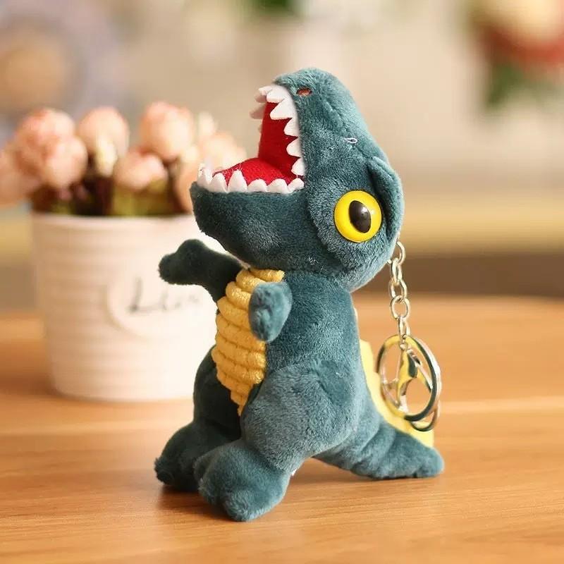 Adorable Cartoon Dinosaur Plush Keychain Soft Stuffed Toy Tyrannosaurus Rex Key Holder