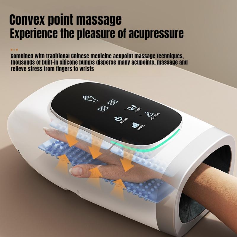 JINKAIRUI Electric Hand Massager Air Bag Hot Compress Kneading Palm Finger Wrist Massager