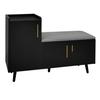Modern Shoe Bench with Three Storage Doors, Asymmetrical Metal Handles and Multiple Levels for Storage - W100/D34/H69 cm(old sku WF318094AAA)
