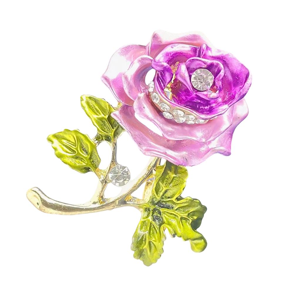 Różowa Emaliowana Broszka Solidny Stop Kolorowy Kwiat Przypinka do Klapy Odznaka dla Modnych Kobiet Plecak Odzież i Akcesoria do Kapelusza