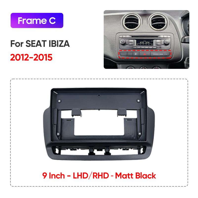 2008 - 2014 2015 2016 2017 For SEAT IBIZA 9"/LHD/RHD Car Multimedia Radio Frame Fascia Panel Dashboard Mounting Bracket Adapter