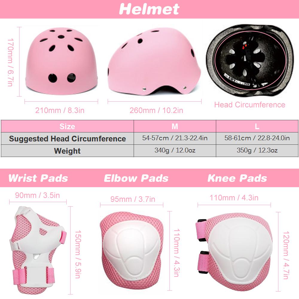 7-in-1 Kinder-Schutzausrüstungsset: Verstellbarer Helm, Knie-, Ellbogen- und Handgelenkschoner für Kinder, Skateboard, Scooter und Inlineskaten