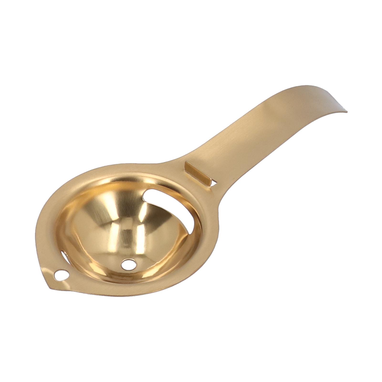 

Отделитель яичного желтка от белка из нержавеющей стали, разделитель для яиц, сито-фильтр с длинной ручкой для кухни, золотистый