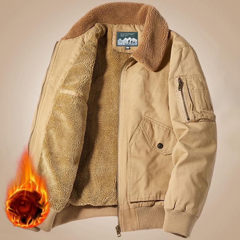 Giacca da aviatore in pile polare da uomo, giacca in pile spessa e calda, multitasche, abbigliamento da lavoro, giacca militare da papà di mezza età