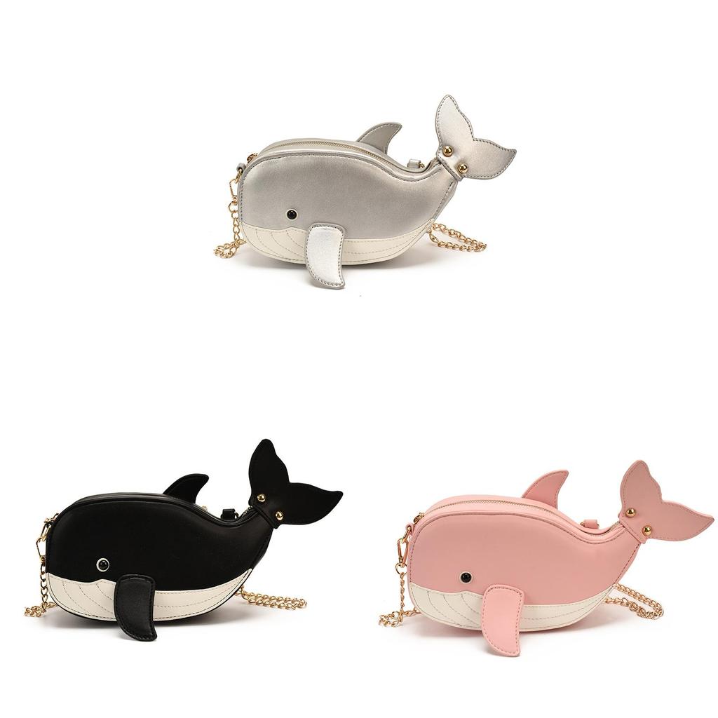 Kawaii Animal Round Crossbody Bag With Zipper Closure For Street Style