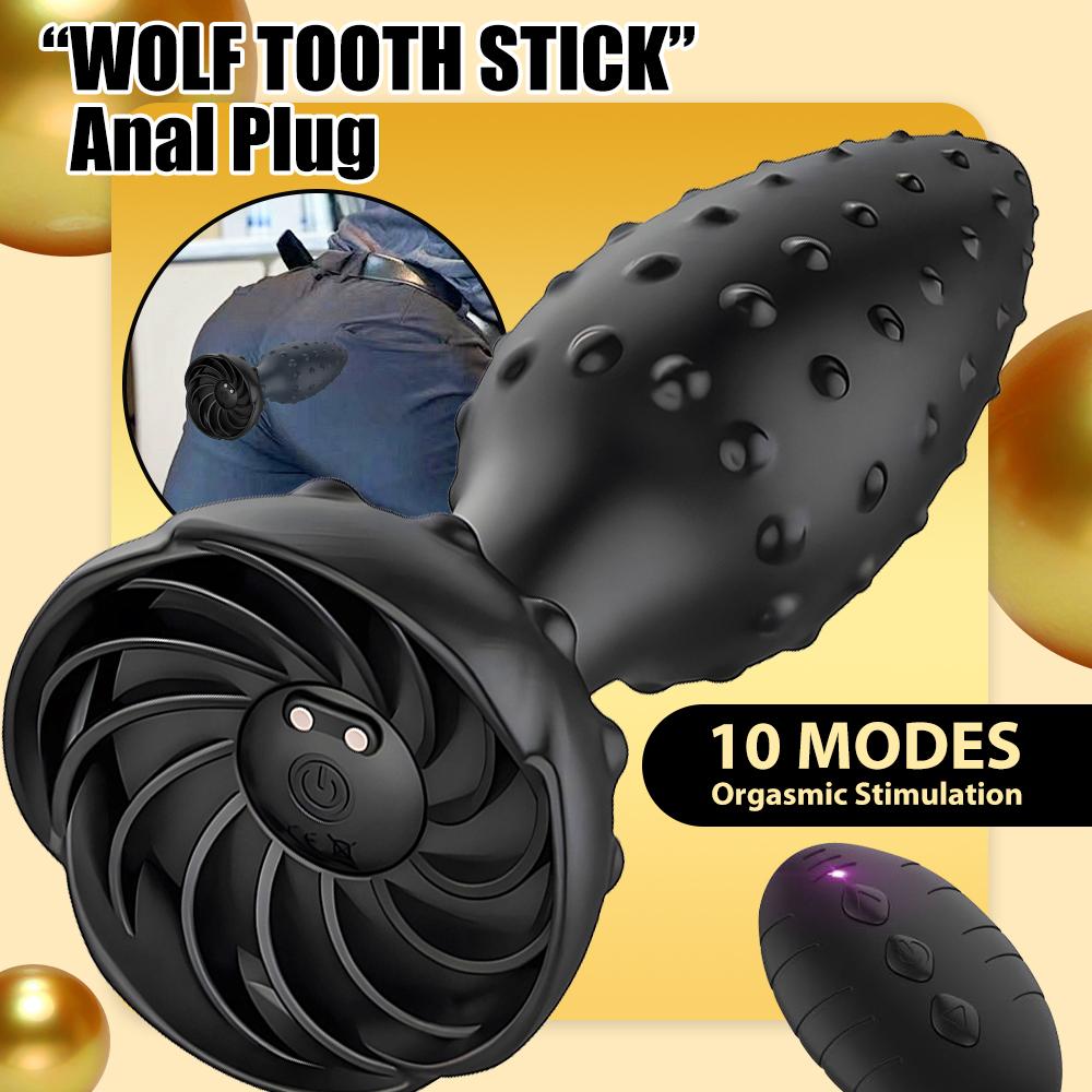10 Modes Vibrating Anal Butt Plug Dildo with Bump Textured Prostat Massager - Premium Rose Anal Toy for Men and Women Pleasure