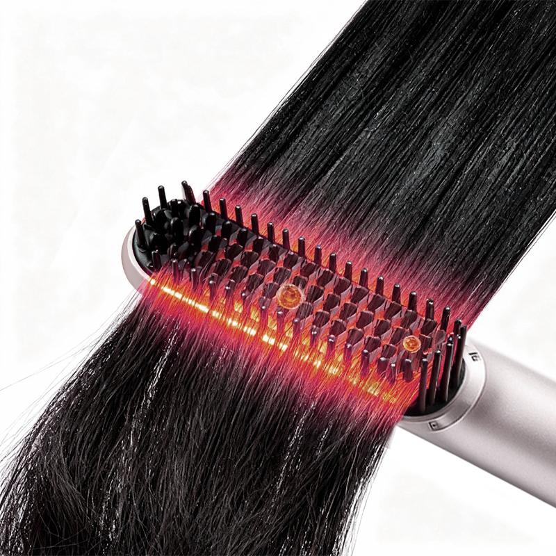 PTC Fast Heating Ionic Anti-Frizz Auto Shut Off Portable Travel OEM Factory Cold Air Hair Straightening Brush Hair Comb