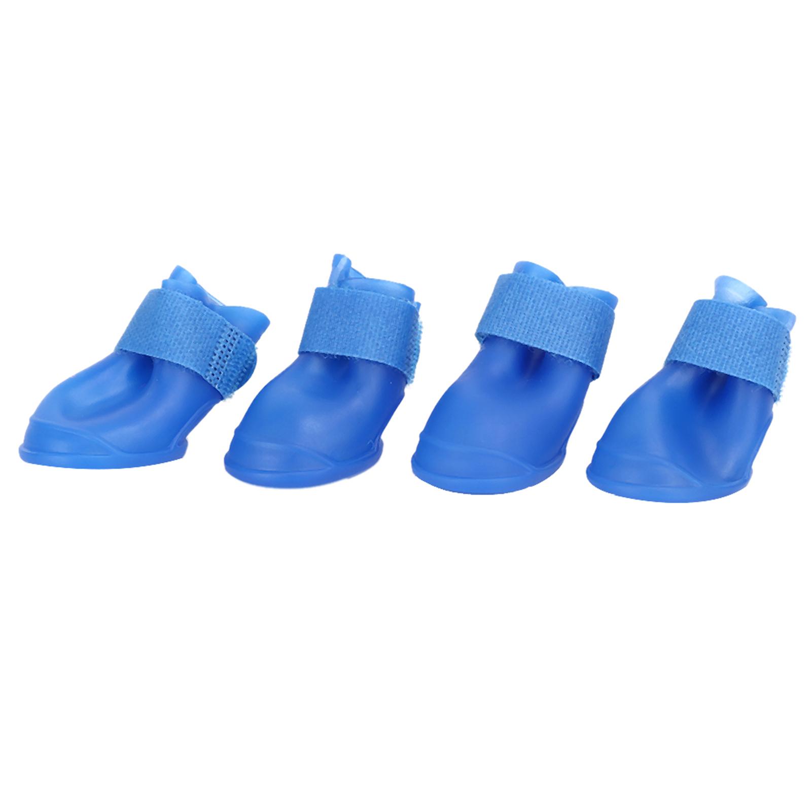 

Silicone Eco Friendly Waterproof Pet Dog Safe Shoes Accessory with Hook&loop(blue L) L синій