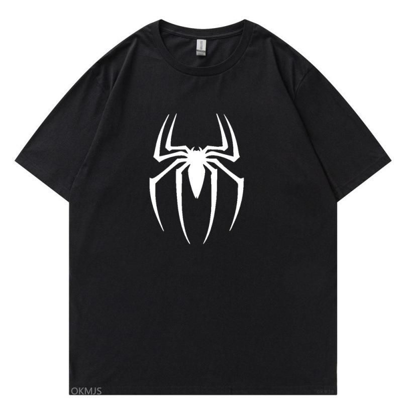 Loose And Comfortable Short Sleeves Unisex Unisex Oversized Clothes Summer New Cotton Unisexs Tshirts Spider Pattern Printed Tees