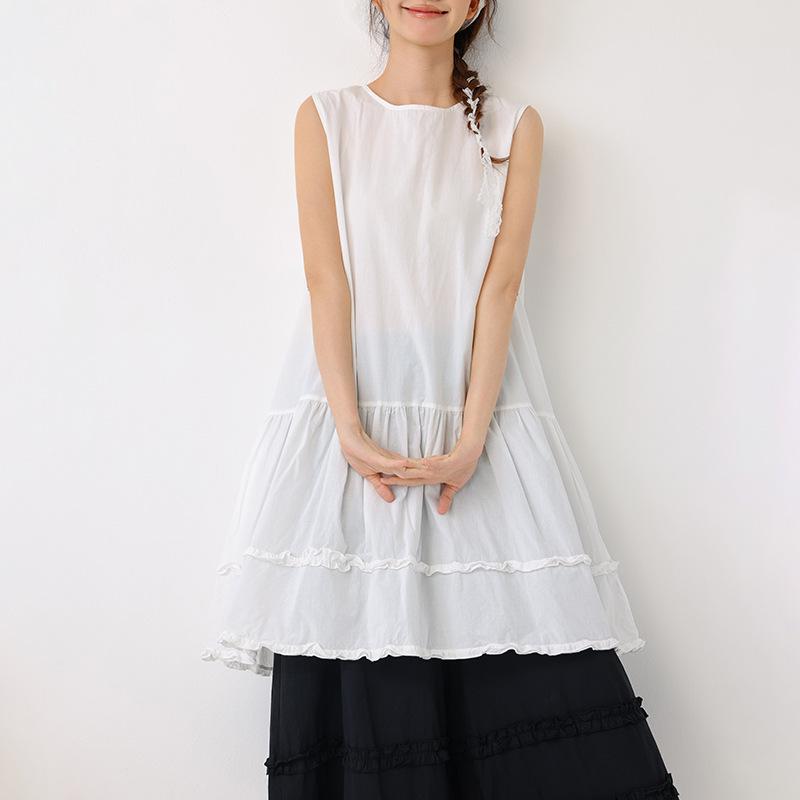 White Milk Fufu Sleeveless Ruffle Midi Dress - Women s Spring/Summer 2026 Collection One Size