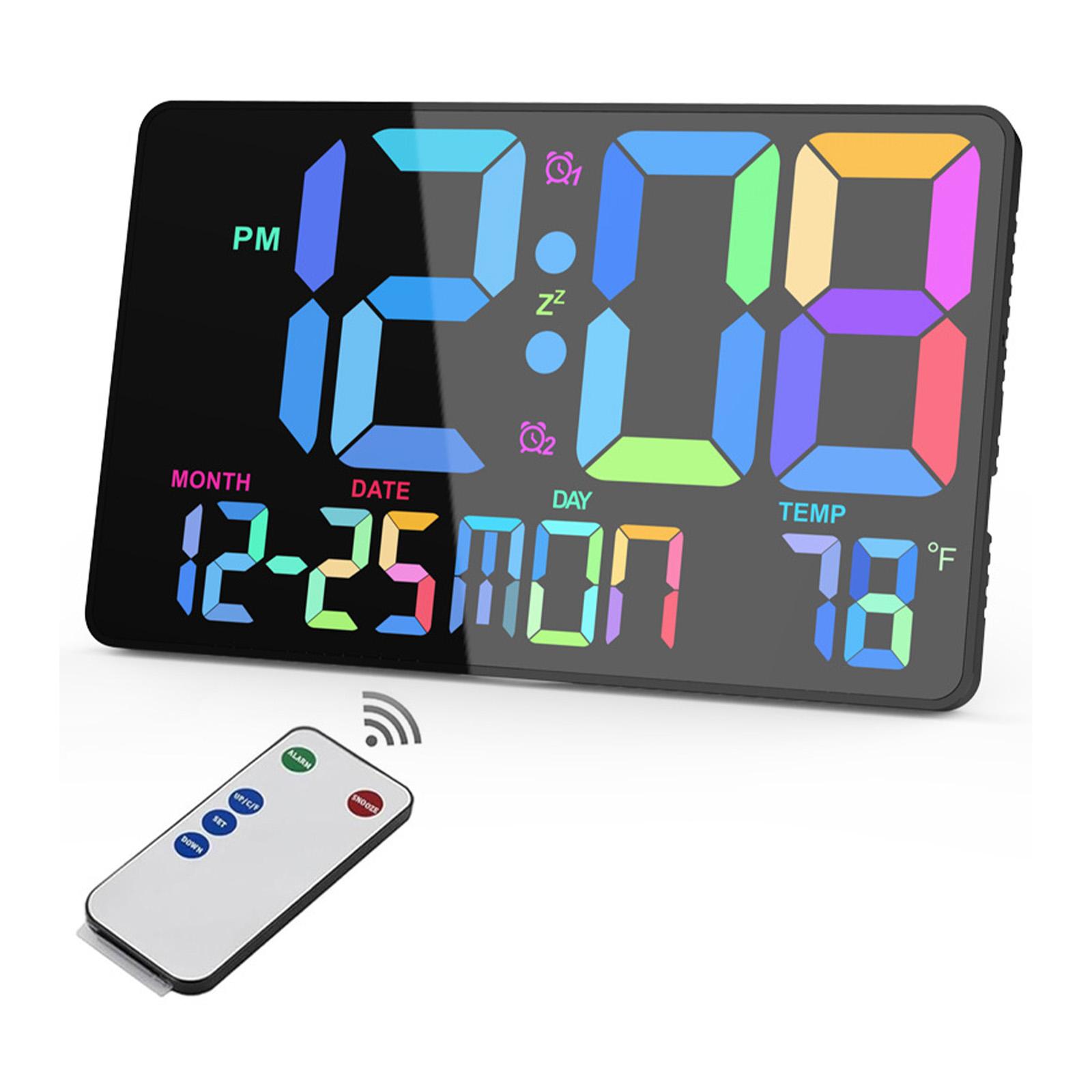 

Large Digital Wall Clock with Big LED Display,Remote Control,Duals Alarm Wall Mounted Desk Clock for Classroom Decors 1