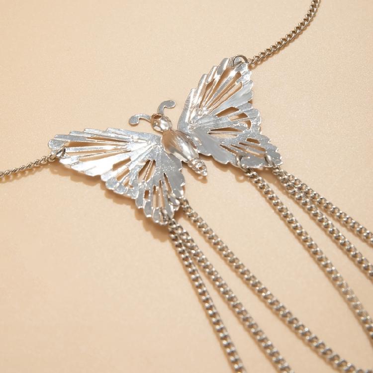 Elegant Butterfly Arm Bracelet Adjustable Open Arm Cuff Bangle Tassels Armband