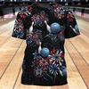 Bowling Shirt Men's T-shirt Summer O-Neck Casual Short-sleeved Jersey Sportswear Gym Tops Unisex Oversized Fashion Tees