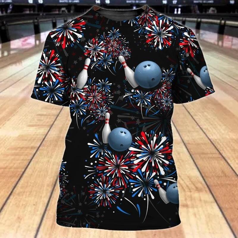 Bowling Shirt Men's T-shirt Summer O-Neck Casual Short-sleeved Jersey Sportswear Gym Tops Unisex Oversized Fashion Tees