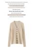 100% Pure Cashmere Women's V-Neck Cardigan – Autumn/Winter Knit Sweater Coat