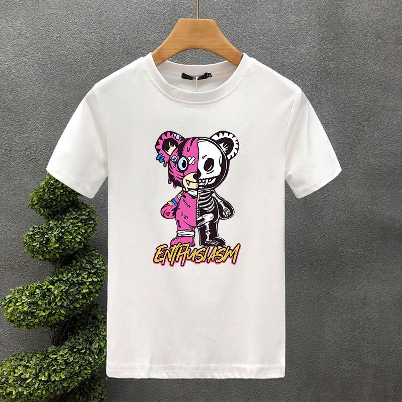 Luxury Brand Robot Bear 100% Cotton High Quality Print Couple Tees Summer Harajuku For Men/Women Short Sleeve T-shirt Asian Size