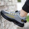 Rotating Button New Safety Shoes Men Anti-smash Anti-puncture Work Shoes Fashion Men Sport Shoes Security Protective Boots Men