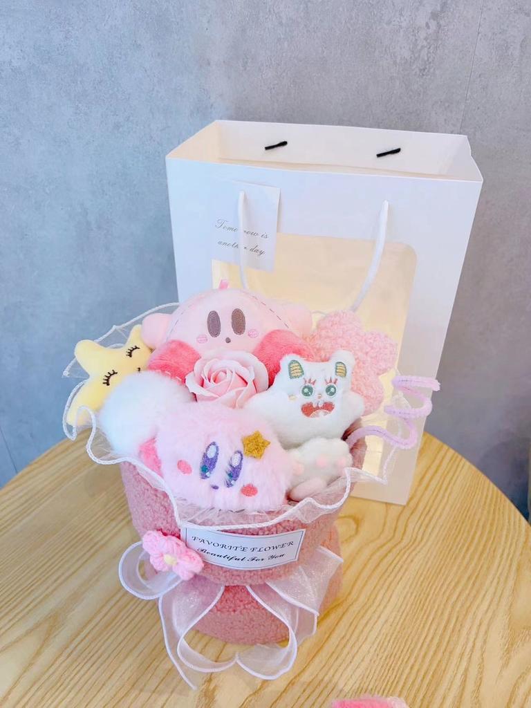 Star Cartoon Kirby Plush Toys Figure Flower Bouquet Creative Child Women Gift