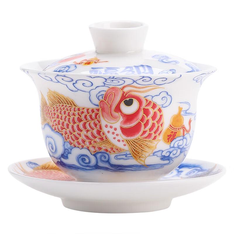 Фарфоровый гайвань для чая с жировым оттенком Шанци