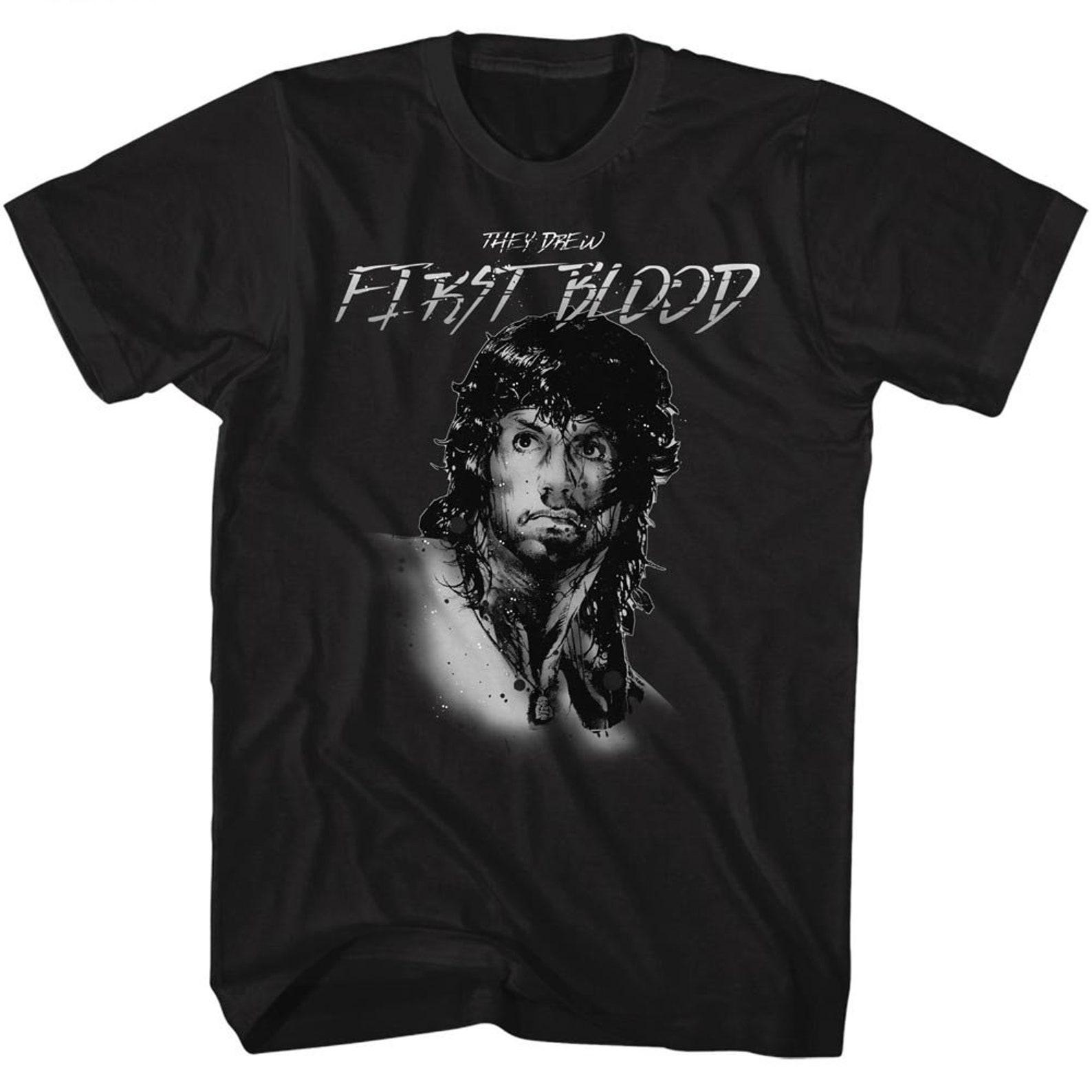 Rambo Feels Like The First Time Black Adult T-Shirt S