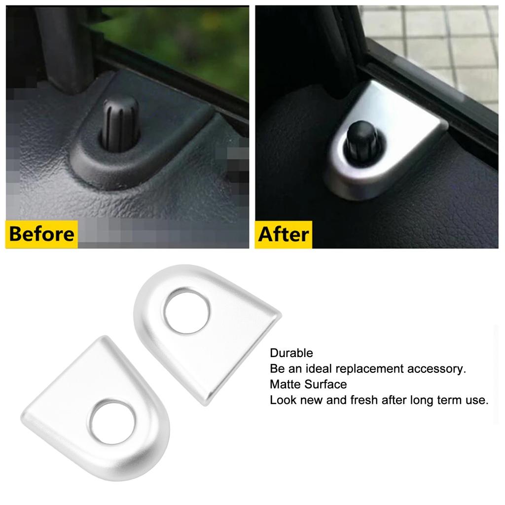 2pcs Door Lock Pin Cover Matte Electroplate Lock Trim Decoration For Mercedes-Benz Vito W447 2014 to 2023 Car