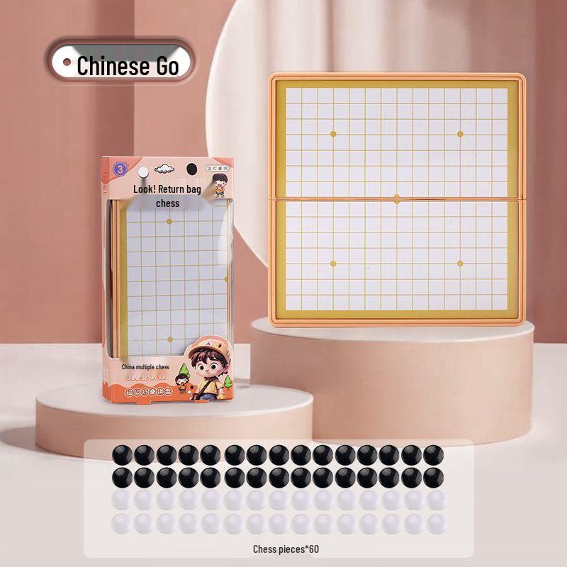 Children s Magnetic Folding Chinese Checkers & Five-in-a-Row Mini Board Game Set Magnetic Folding Desktop Chess