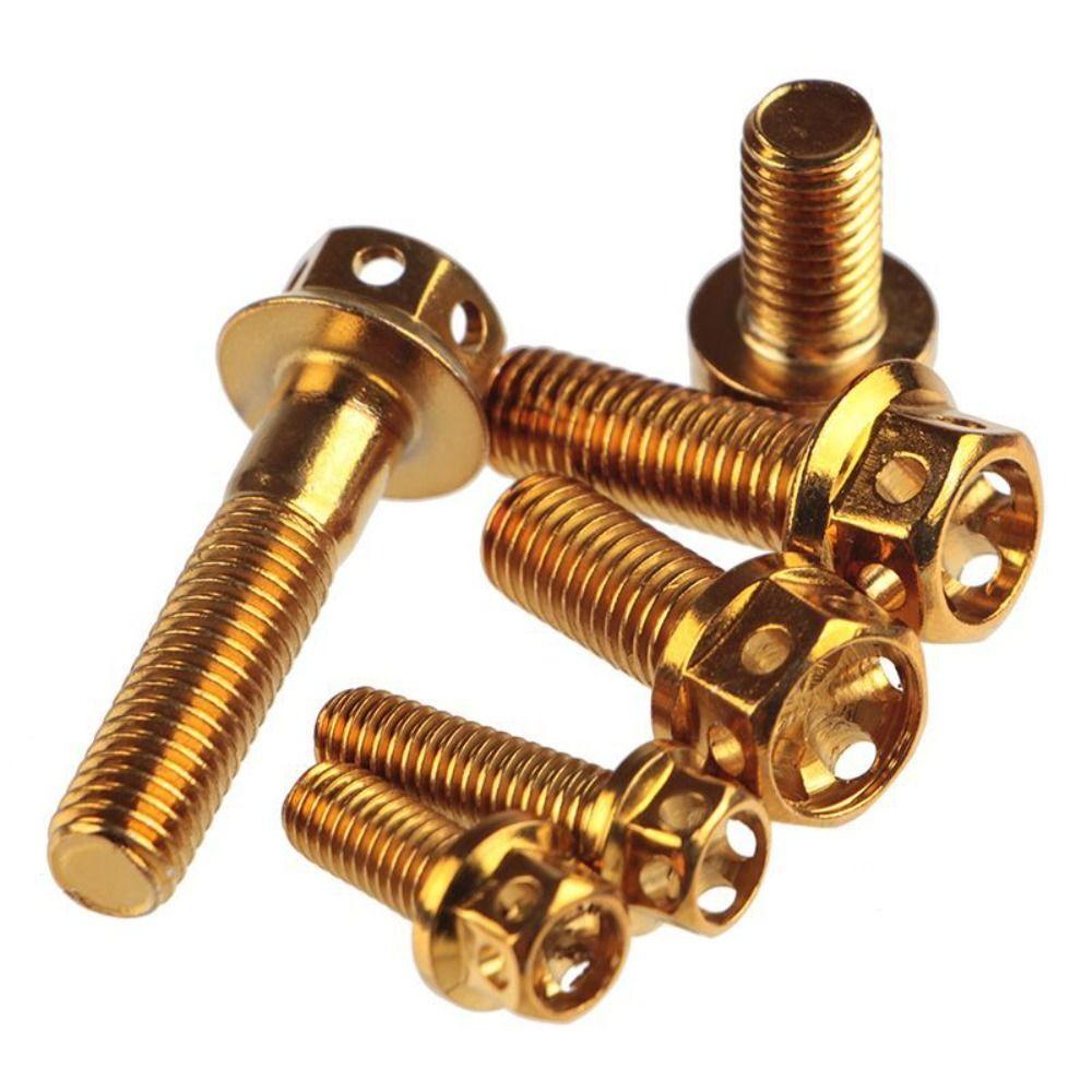 10/15/20/25/30/35/40/45/50/60 Titanium Bolt With Drilled Holes Hex Head Screws Motorcycle