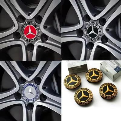 4PCS 75mm Automobile Hub Center Cover Is Suitable for Gold B/C/E/S A C200L GLK CLA GLC Retro  Multicolor Optional.