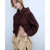 Spring Summer Women's Wear Casual Easiest for Match Decorated Row Button Lapel Batwing Long Sleeves Wind-Breaker Outwear 0518060