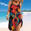 Abito da Spiaggia da Donna Mini Abito Stampa Casual Moderno Senza Maniche Vestibilità Larga Esterno Quotidiano Estate