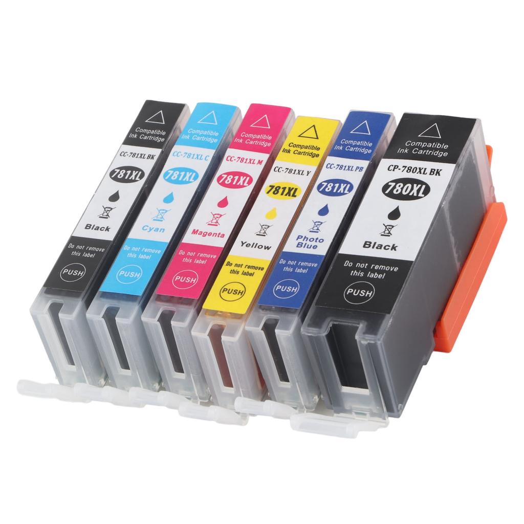 Ink Cartridge Clear Fadeless Smoothly Print Printer Cartridge for PIXMA TS707 TR8570 TS8170 BK BK C M Y PB