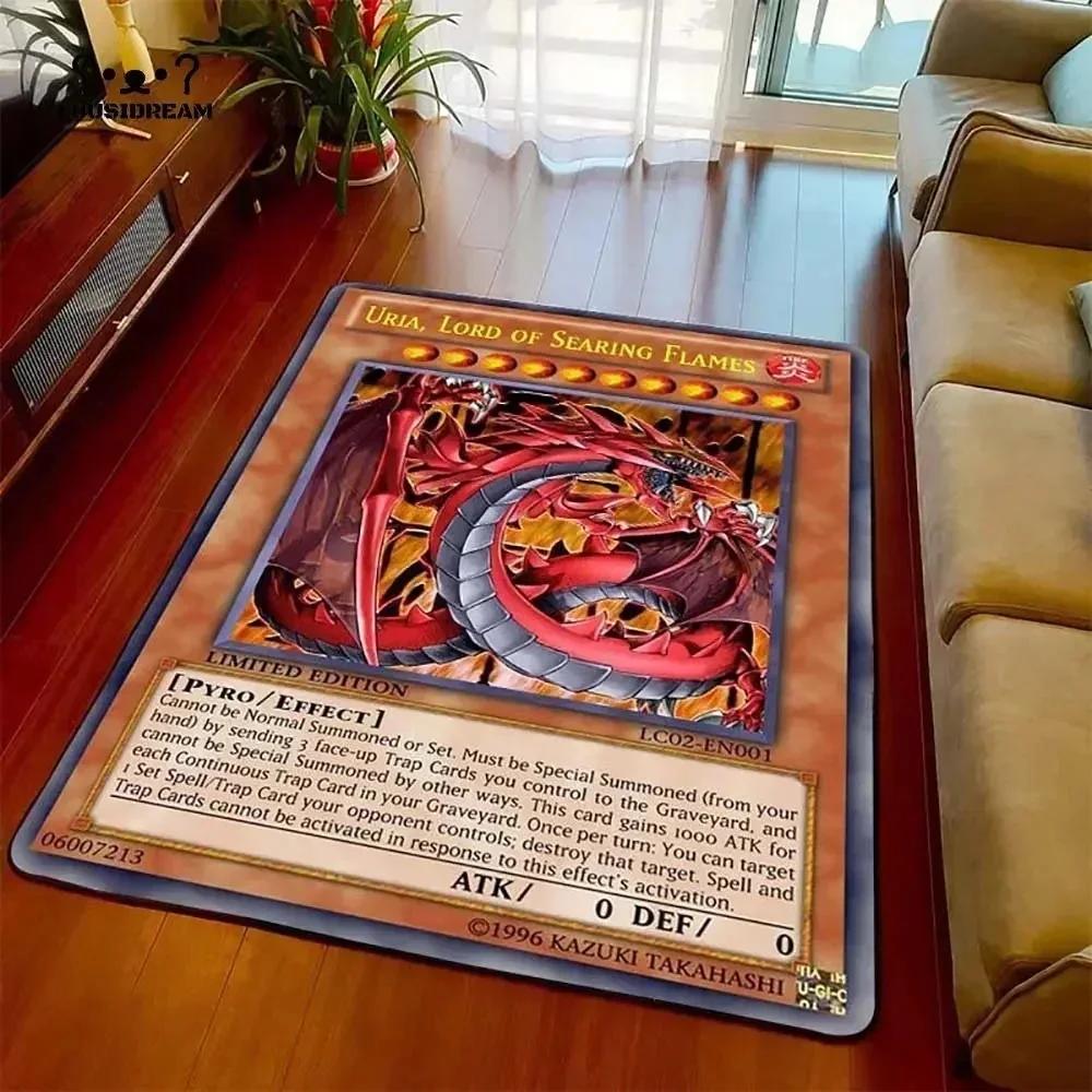 Yu-Gi-Oh Blauer Weißer Drache Anime Rutschfester Teppich Cartoon Bodenmatte für Wohnzimmer Schlafzimmer Dekorativer Bereichsteppich Perfektes Geschenk