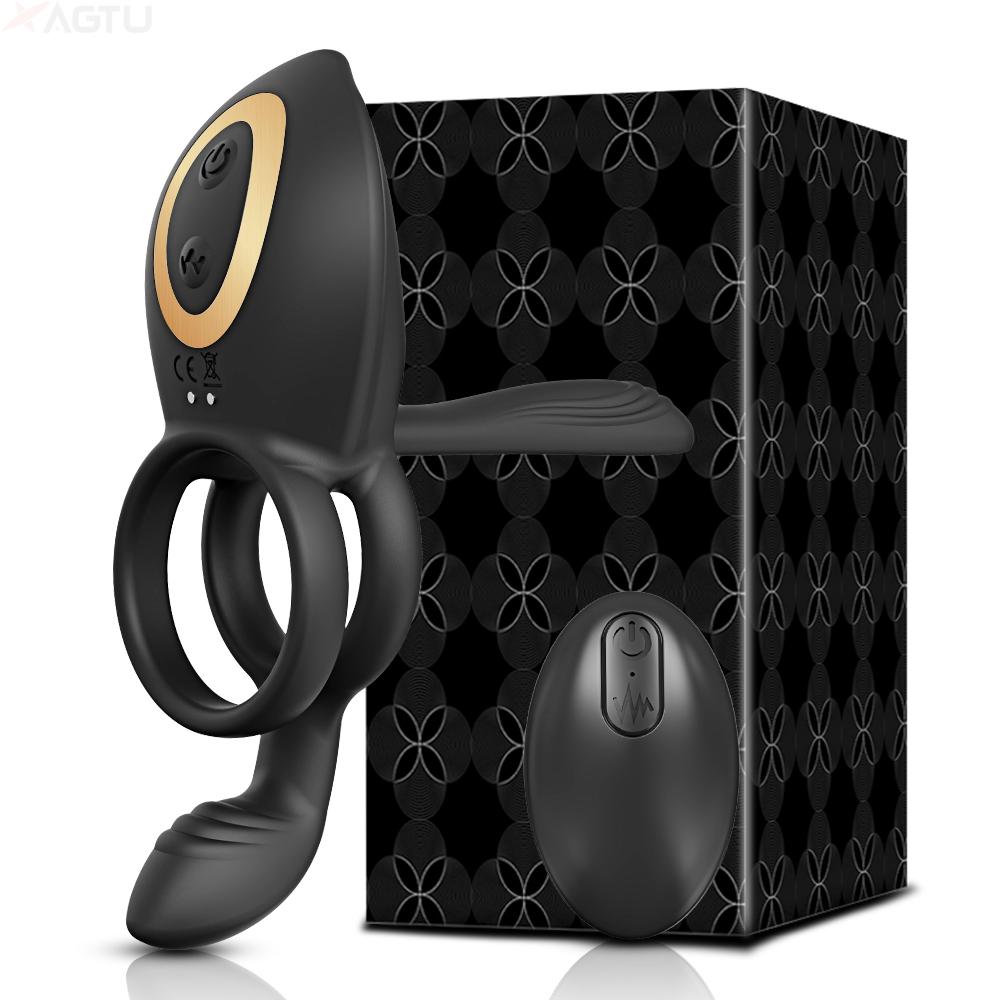 Couple Vibrator Cockring with Dual Motor Remote Control Cock Penis Ring Adult Sexy Toys for Men Delay Ejaculation Penisring