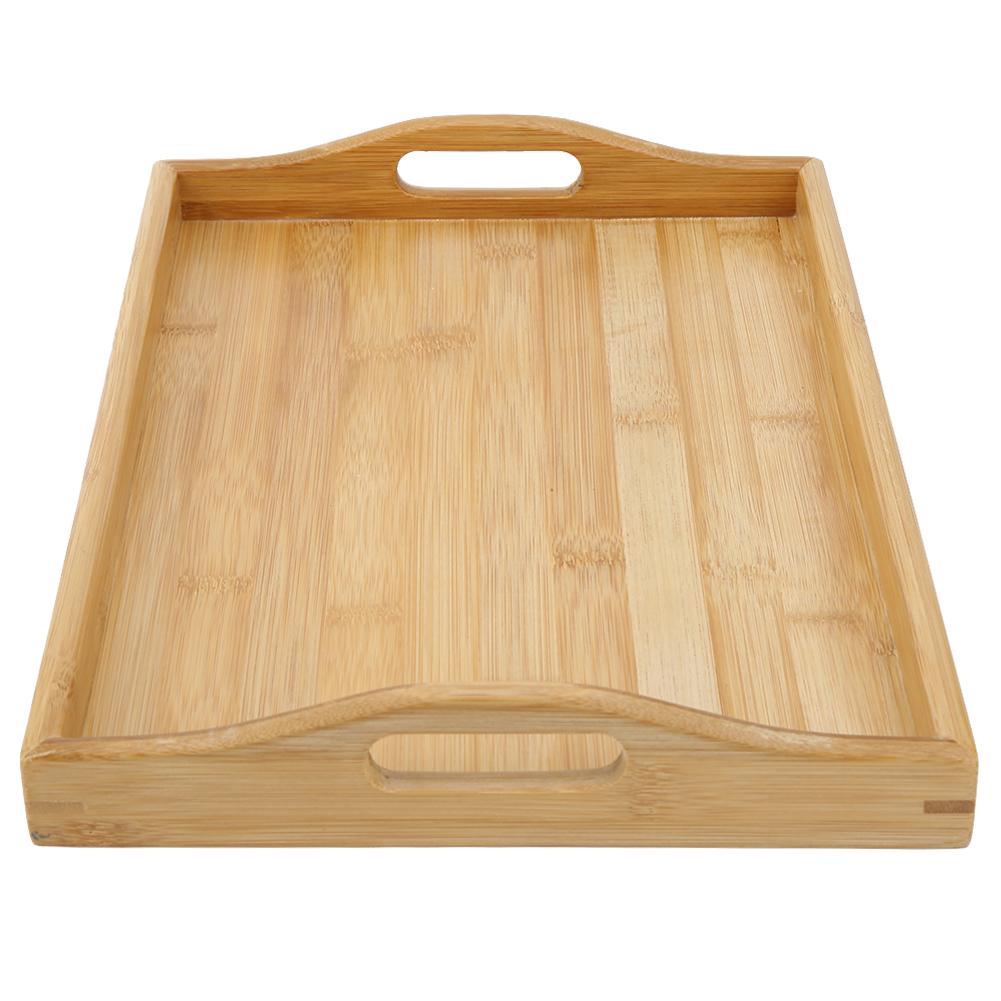 Bamboo Tea Tray Chinese Tea Cup Serving Table for Teahouse Home OfficeHandle Type