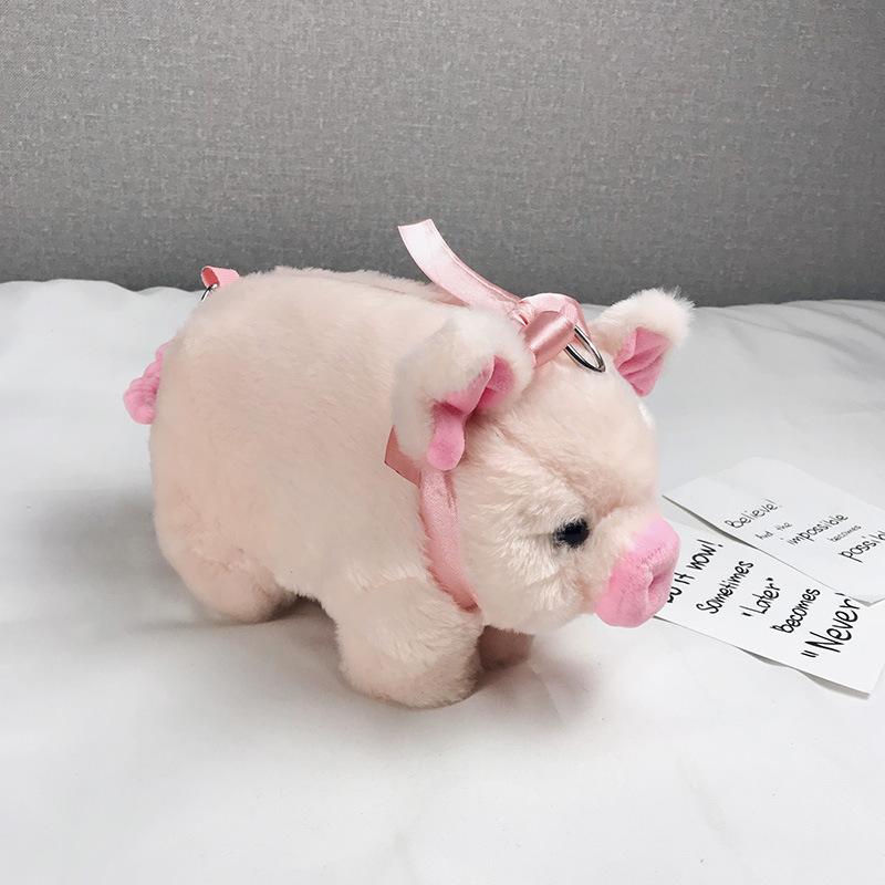 

Женская мультяшная милая пушистая розовая сумка со свиньей, сумка через плечо с животными, сумка через плечо розовый