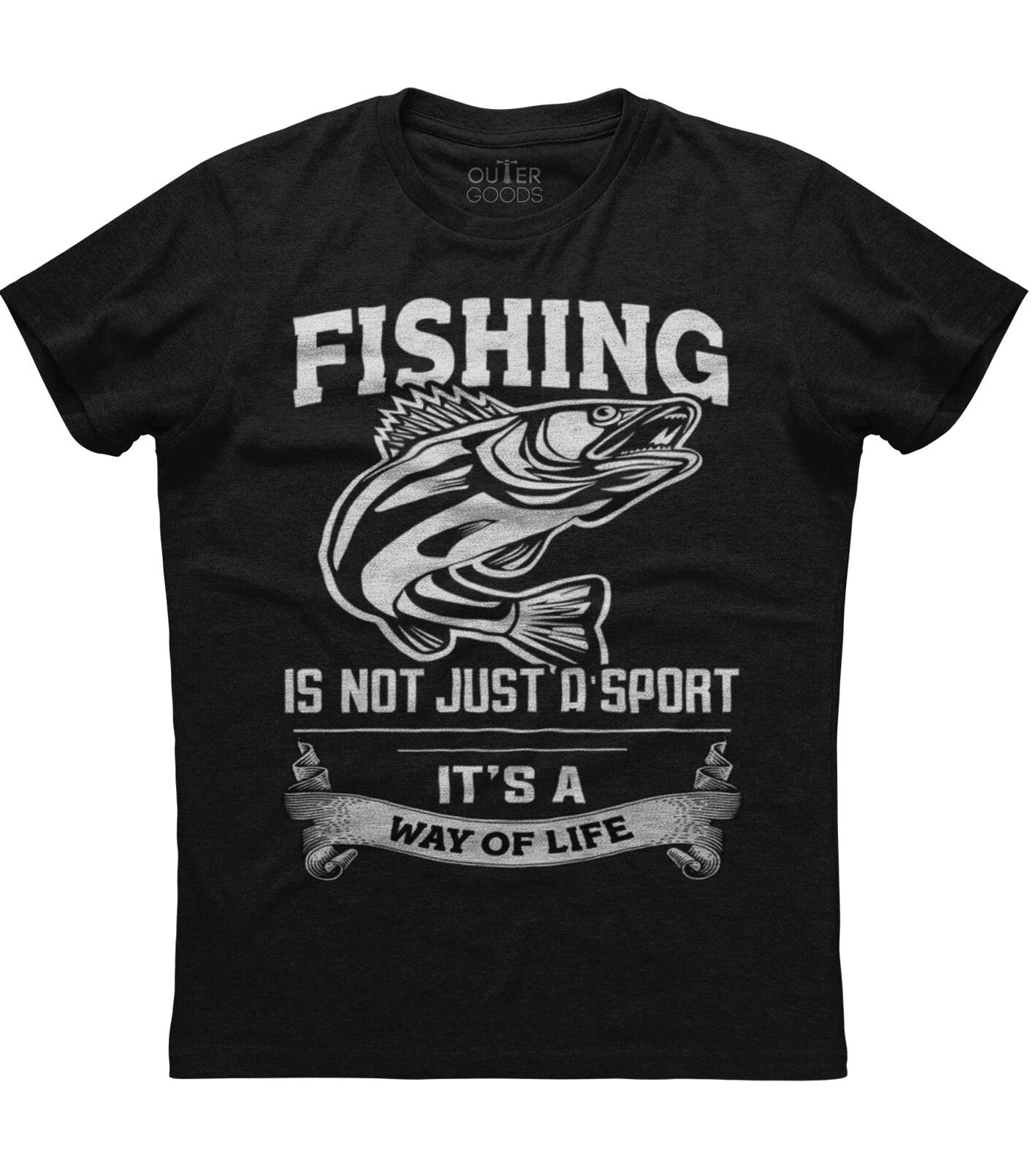 Fishing Is Not Just A Sport Mens Short Sleeve New Cotton Black T-shirt 4XL
