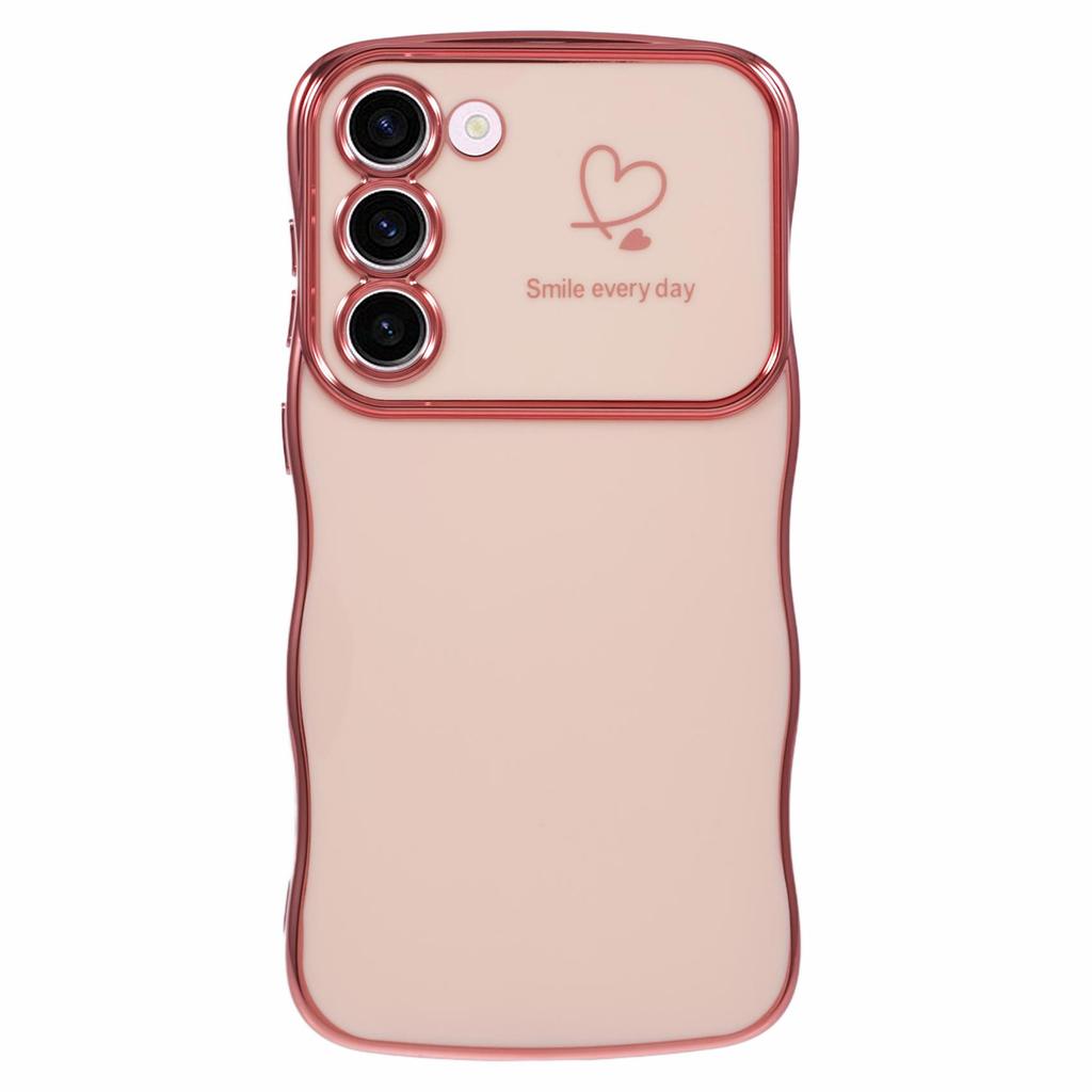 For Samsung Galaxy S23 Case Love Hearts TPU Phone Cover Curly Wave Frame Large Window
