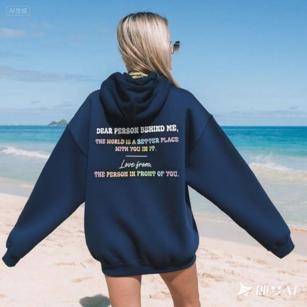 Mental Health Hoodie Dear Person Behind Me Positive Message Autumn and Winter Keep Warm Tracksuit Aesthetic Clothes