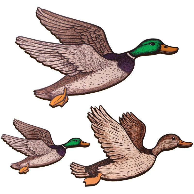 

3PCS new wooden duck wall decoration interior wall art animal statue pendant crafts thickness 5mm