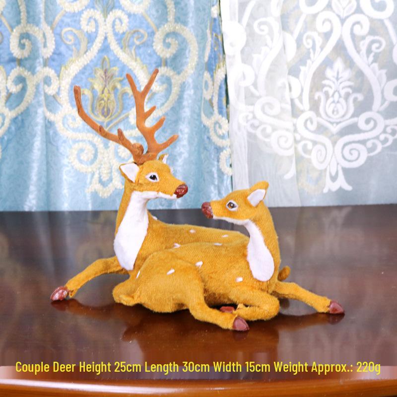 Christmas Reindeer Plush Ornament Set for Window and Tree Decorating