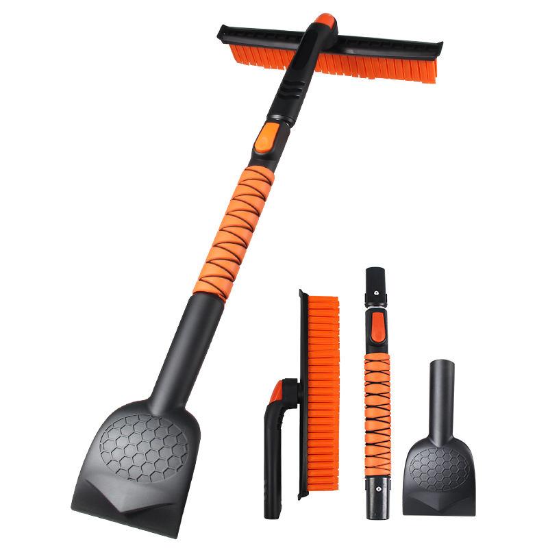 

A winter snow and thick ice removal kit featuring a multi-functional ice scraper with detachable plastic blades, a silicone snow brush