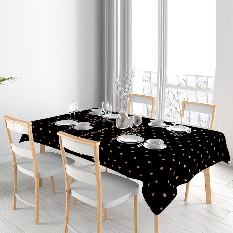 Modern Polka Dot Tablecloth: Perfect for Celebrations - This stylish table cloth features a chic polka dot pattern in bold black