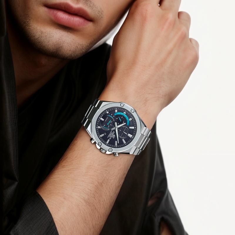 Casio EDIFICE Thin and Light Series Artificial Sapphire Mirror Solar Men's Waterproof Quartz Movement Stainless Steel Strap Japanese EFS-S560YD-1APRD