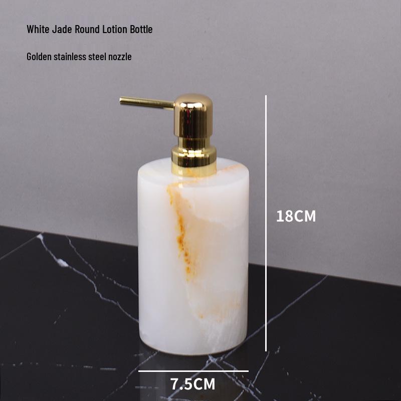 

Набор для ванной из белого нефрита: Раковина, Поднос, Коробка для салфеток, Диспенсер для лосьона - Набор из 4 или 5 предметов