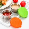 Sauce Cup Silicone Cover Leak-proof Salad Tomato Sauce Bento Saucer 304 Stainless Steel Sauce Cup with Cover Small Storage Box