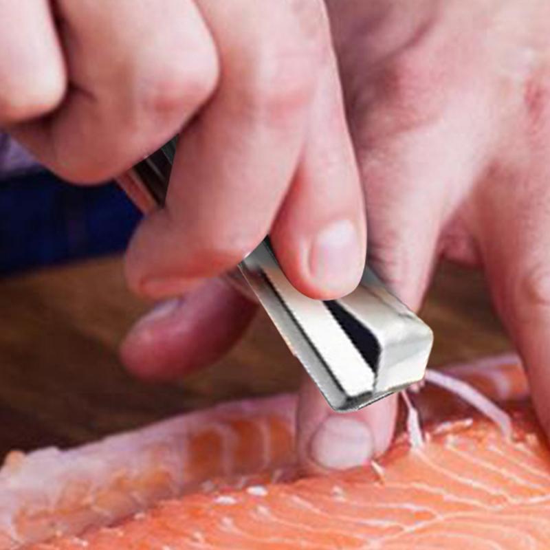 Stainless Steel Garlic Peeler Fish Bone Tweezers Clamp Chicken Feather Remover Tongs Pick-Up Utensils Salmon Seafood Tweezers
