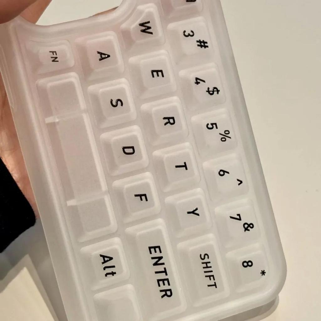 Weißer Hintergrund Buchstaben Release stress Tastatur Handyhülle Für iPhone 16 15 Pro Max 14 11 13 12 XR 8 7 Plus XS MAX Hülle