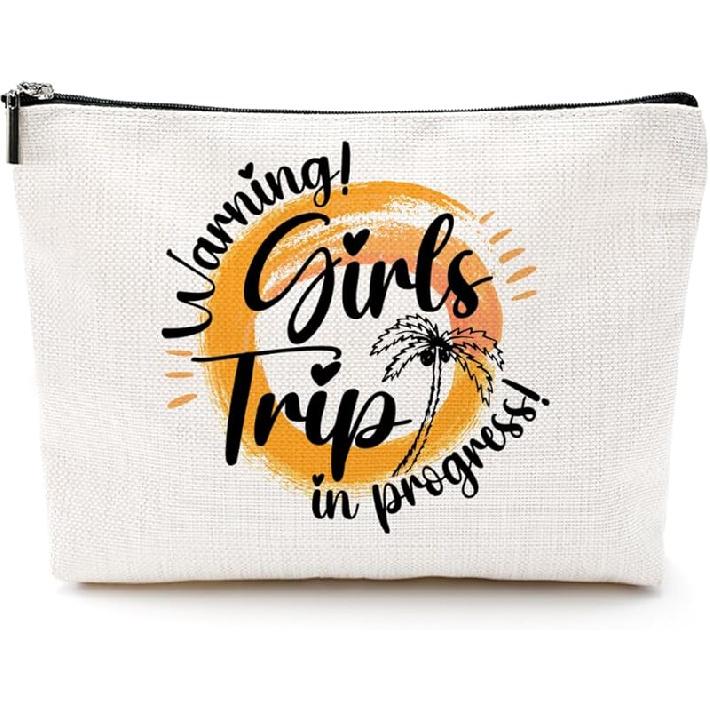 3Pcs Girls Trip Gifts Girls Weekend Makeup Bag Girls Trip 2025 Gifts Favors Summer Gifts Cosmetic Bag Toiletry Bag Zipper Pouch Weekender Bags for Multicolor 0217
